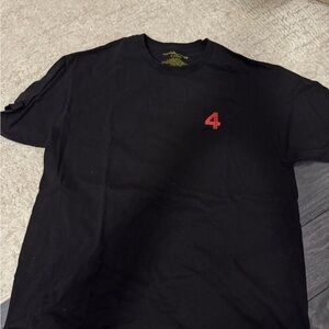 Classic Black Tee with Red Accent